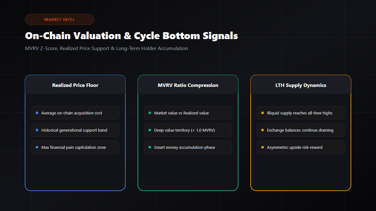 Bitcoin On-Chain Valuation and Cycle Bottom Metrics
