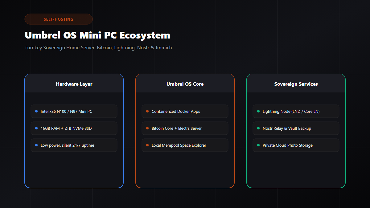 Umbrel OS Mini PC Hardware Stack Diagram