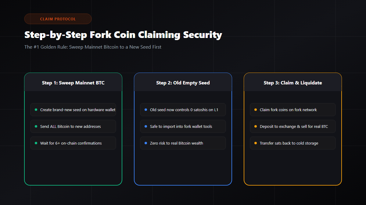 Safe Bitcoin Fork Coin Claiming Protocol Diagram