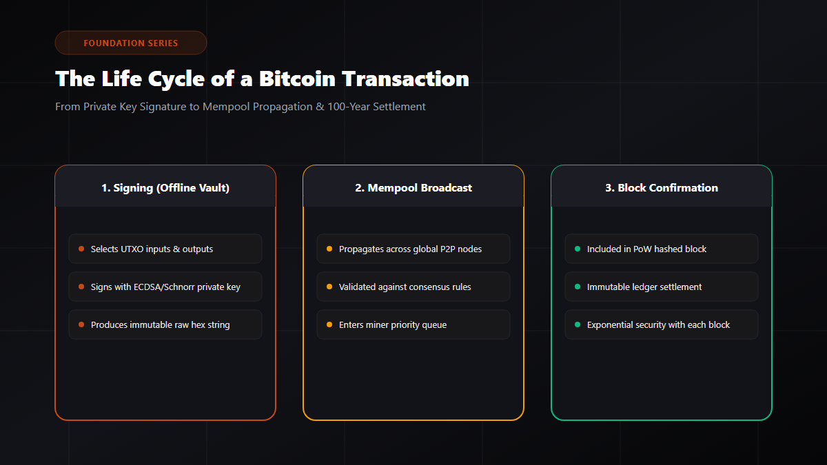 Life Cycle of a Bitcoin Transaction Flowchart